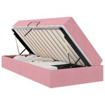 vidaXL Lit avec rangement et matelas Rose 100 x 200 cm Velours