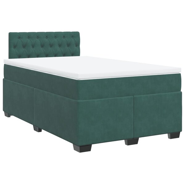 vidaXL Sommier à lattes de lit et matelas Vert foncé 120x200cm Velours