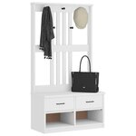 vidaXL Portemanteau SANDNES blanc 87x40x159 5 cm bois massif pin