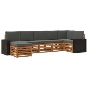 vidaXL Ensemble de canapés d'extérieur 7 pc Naturel et Anthracite