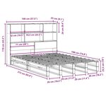 vidaXL Lit bibliothèque sans matelas 140x190 cm bois massif