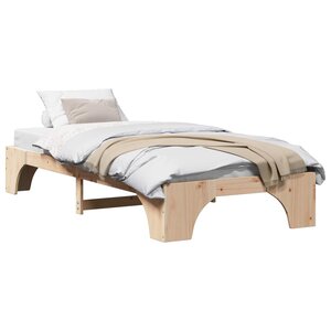 vidaXL Cadre de lit Naturel 80 x 200 cm Pin massif