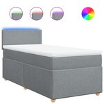 vidaXL Sommier à lattes de lit et matelas Gris clair 90x190 cm Tissu