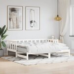 vidaXL Lit de jour avec lit gigogne blanc 90x190 cm bois de pin massif