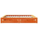 vidaXL Cadre de lit sans matelas cire marron 200x200cm bois pin massif