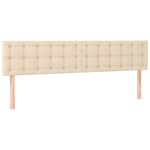 vidaXL Cadre de lit avec tête de lit crème 120x190 cm tissu