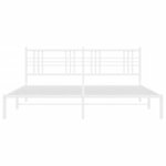 vidaXL Cadre de lit métal sans matelas et tête de lit blanc 193x203 cm