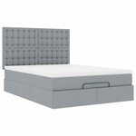 VidaXL Cadre de lit ottoman et matelas gris clair 140x200 cm tissu