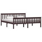 vidaXL Cadre de lit Marron foncé Bois de pin massif 180 x 200 cm