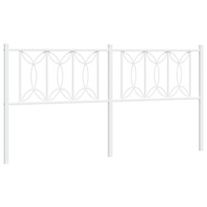 vidaXL Tête de lit métal blanc 180 cm