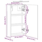 vidaXL Armoire Miroir de Salle de Bain Chêne artisan 30 x 10 5 x 50 cm