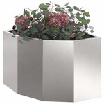 vidaXL Jardinière d'Angle Argent 45 x 45 x 35 cm Acier inoxydable