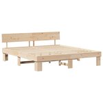 vidaXL Cadre de lit avec tête de lit Marron 200 x 200 cm Pin massif