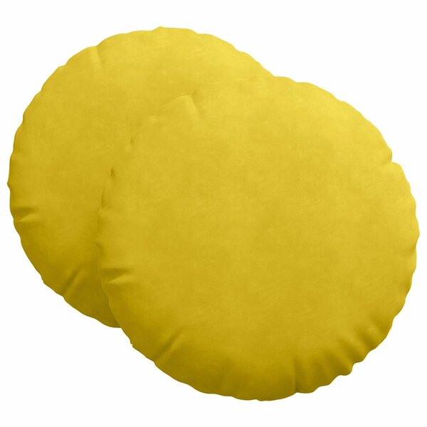 vidaXL Coussins de siège 2 pc Velours Jaune Ø 80 x 29 cm
