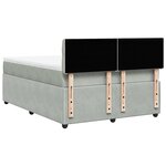 vidaXL Sommier à lattes de lit et matelas Gris clair 140x190cm Velours