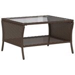 vidaXL Canapé de jardin 2 places coussins table marron résine tressée