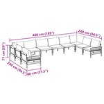 vidaXL Ensemble de canapé de jardin 10 Pièces Anthracite Acier