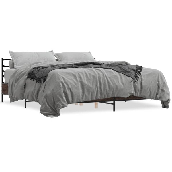 vidaXL Cadre de lit sans matelas chêne marron 200x200 cm