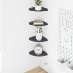 vidaXL Étagère Flottante d'Angle 4 pc Anthracite 15 x 15 x 2 cm