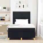 vidaXL Lit à ressort LED avec matelas Noir 120 x 200 cm tissu