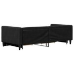 vidaXL Lit de jour avec gigogne et tiroirs noir 90x200 cm tissu