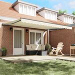vidaXL Cadre d'auvent Crème 450 × 300 cm Polyester avec revêtement PU
