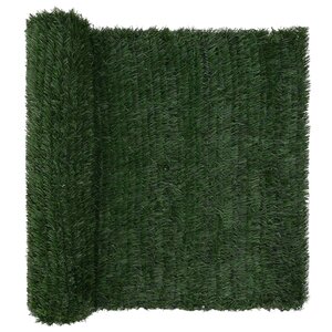 vidaXL Clôture Artificielle Vert foncé 1 5 x 6 m PVC et Acier