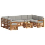vidaXL Ensemble de canapés d'extérieur 10 pc Naturel et gris clair