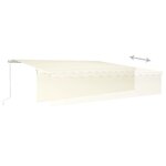 vidaXL Auvent manuel rétractable avec store 6x3 m Crème
