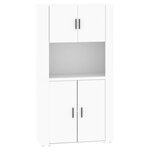 vidaXL Buffet haut Blanc Bois d'ingénierie