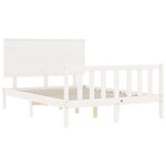 vidaXL Cadre de lit avec tête de lit blanc 140x190 cm bois massif