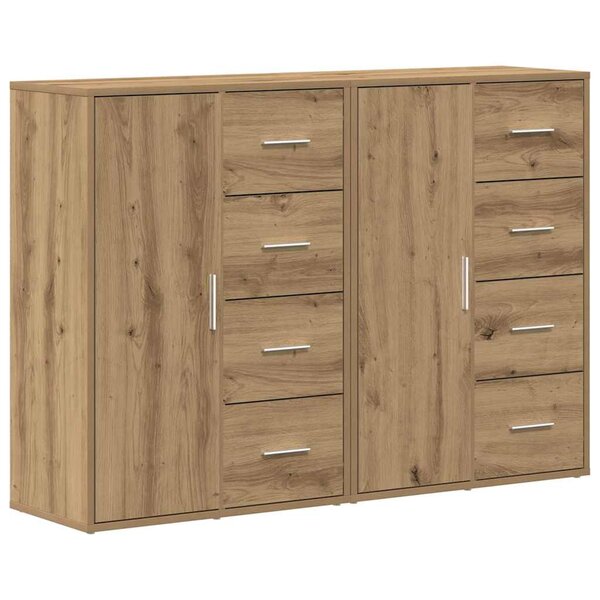 vidaXL Buffets 2 Pièces Chêne Artisan 60x31x84 cm Bois d'ingénierie