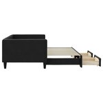 vidaXL Lit de jour avec gigogne et tiroirs sans matelas noir 90x200 cm