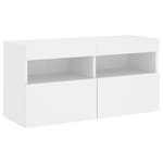 vidaXL Ensemble de meubles TV muraux 7 Pièces avec lumières LED blanc