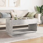 vidaXL Table basse avec LED infini gris béton 90x50x50 cm