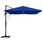vidaXL Parasol déporté Roma avec LED  bleu azur  352x251x265 cm en aluminium.