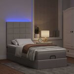 vidaXL Cadre de lit ottoman avec matelas taupe 90x190 cm tissu