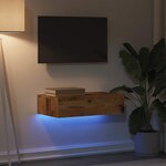 vidaXL Meuble TV avec éclairage LED vieux bois 60x35x15 5 cm
