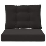 vidaXL Coussin de canapé d'extérieur 2 Pièces Noir Polyester