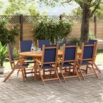 vidaXL Ensemble à manger de jardin 9Pièces bois d'acacia solide textilène