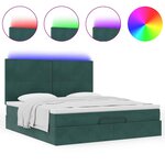 vidaXL Cadre de lit ottoman avec matelas vert foncé 160x200 cm velours