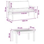 vidaXL Ensemble de canapé de jardin 2 Pièces Marron Bois d'acacia massif