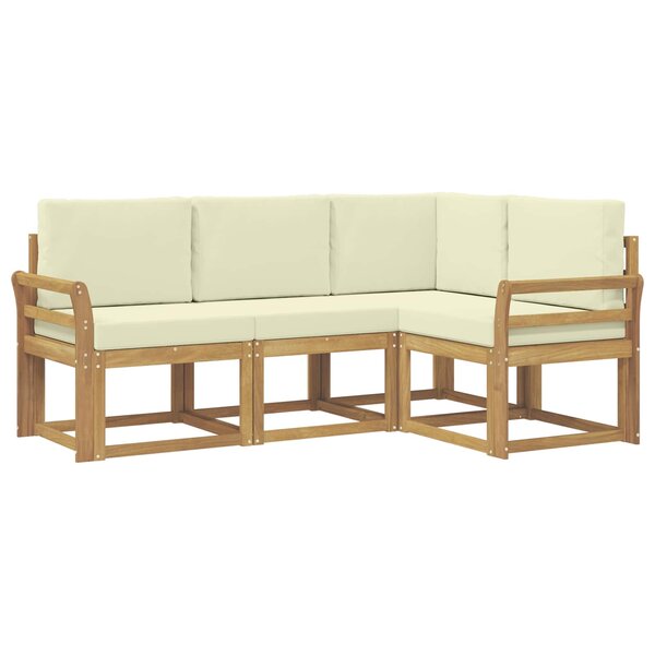 vidaXL Ensemble de canapés d'extérieur 4 pc Blanc et crème