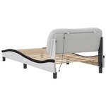 vidaXL Cadre de lit avec LED sans matelas blanc et noir 100x200 cm