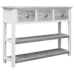 vidaXL Buffet Gris antique 108x30x76 cm Bois de Paulownia massif