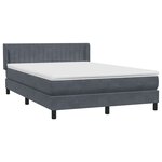 vidaXL Sommier à lattes de lit et matelas gris foncé 140x220cm velours