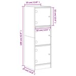 vidaXL Buffet avec portes en verre gris béton 35x37x109 cm