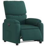 vidaXL Fauteuil inclinable électrique Vert foncé Tissu