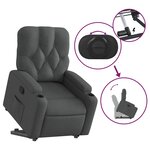vidaXL Fauteuil inclinable Gris foncé Tissu