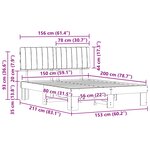 vidaXL Cadre de lit avec tête de lit rembourrée Gris foncé